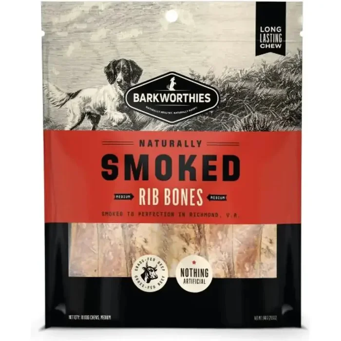 Barkworthies Smoked Rib Dog Treats 10pk