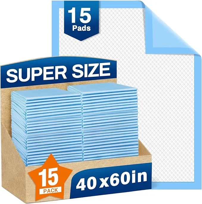 Bed Pads Disposable 40″X60″ Chucks Pads Oversized Underpads with 200 Gram, Super Absorbent Pee Pads Disposable Mattress Pads Incontinence Pads for Adults, Elderly, Pets [100x150CM, 30pcs]