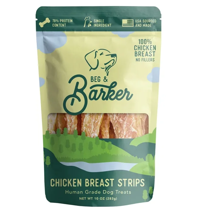 Beg & Barker Strips Chicken Breast Air-Dried Dog Treats – 10 Oz
