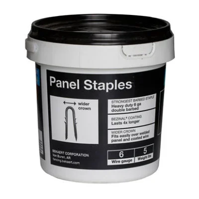 Bekaert 2.5″ 6 ga Double Barbed Panel Staples (5 lb bucket)