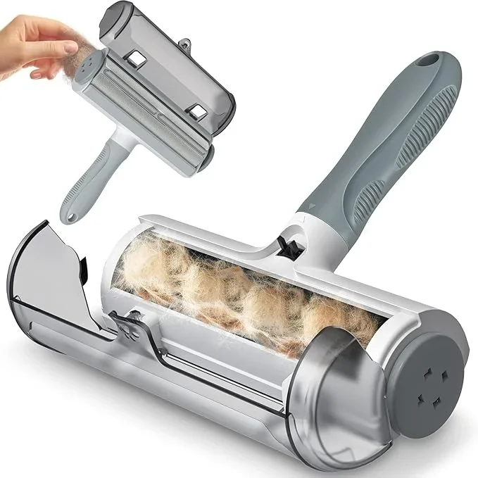 Belife Pet Hair Remover Roller Reusable Lint Roller for Dog and Cat Hair, Multi-Surface Pet Hair Removal Tool for Couch, Furniture, Carpet, Clothes, Bedding (Gray)