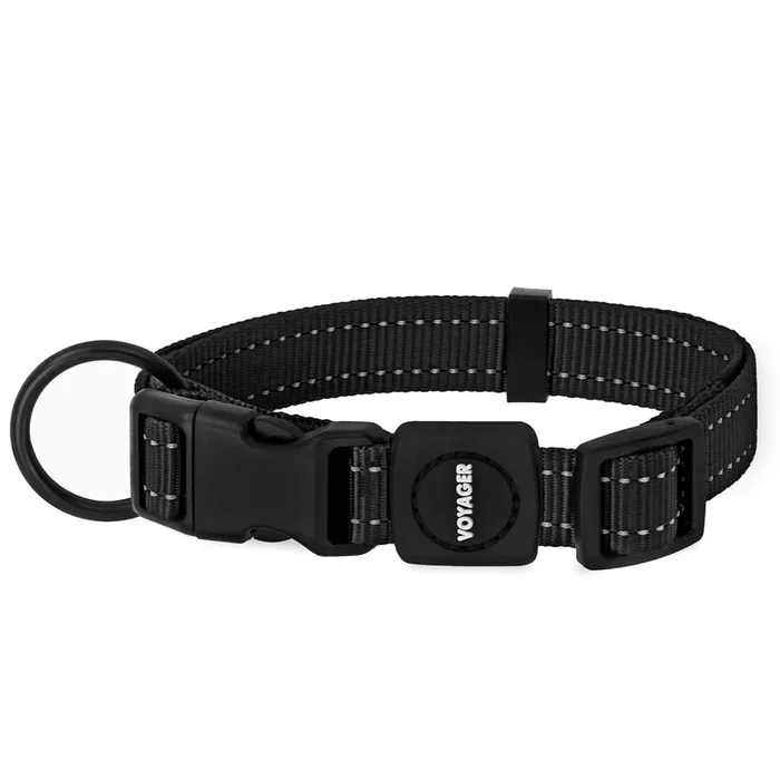 Best Pet Supplies Reflective Dog Collar With Adjustable Length, Heavy-Duty Buckle, And Strong Leash D-Ring, Training, Walking, Jogging Accessory For Small, Medium, And Large Breeds – Black, L