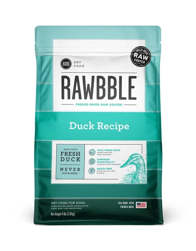 Bixbi Rawbble Duck Recipe Dry Dog Food – 4 Lbs