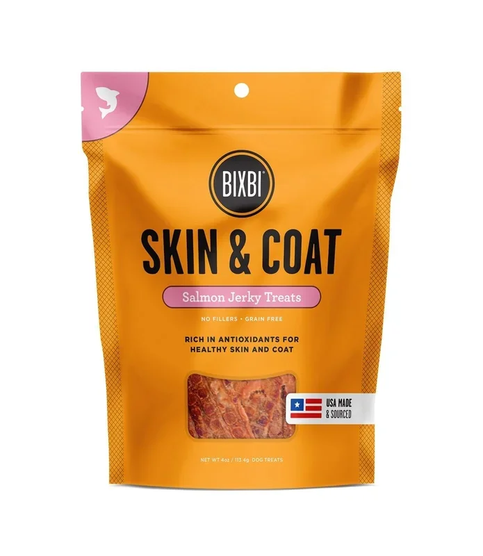Bixbi Skin and Coat Salmon Jerky Dog Treats – 4 Oz