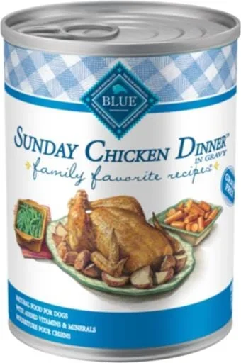 Blue Buffalo Family Favorites Chicken Dinner Wet Dog Food Trays – 12.5 Oz – Case of 12