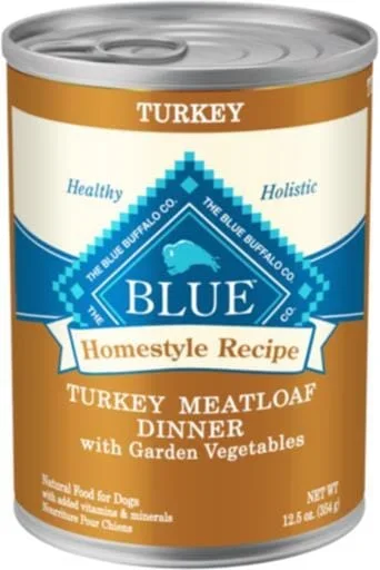 Blue Buffalo Homestyle Recipe Turkey Meatloaf Dinner Canned Dog Food – 12.5 Oz – Case of 12