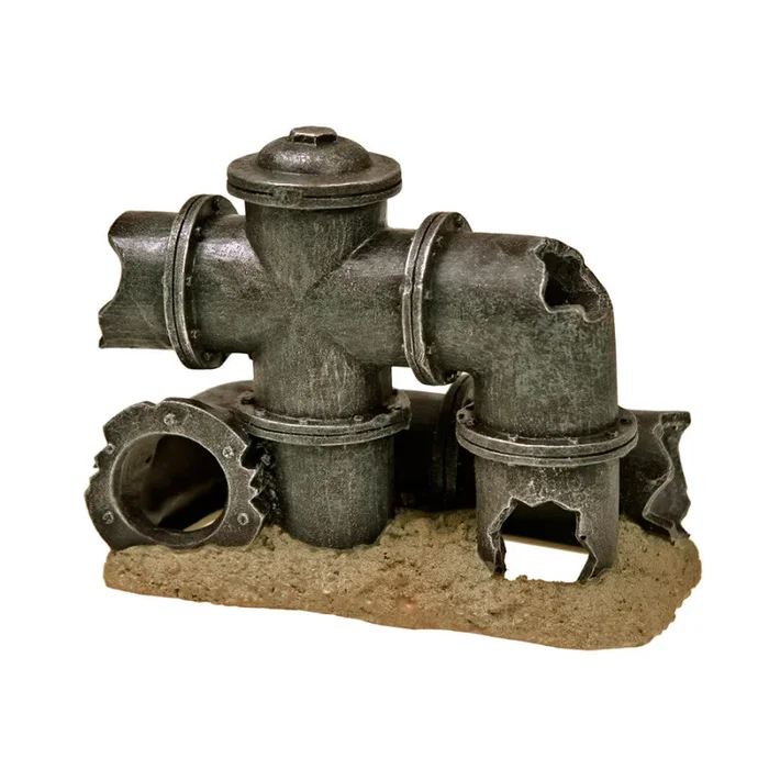 Blue Ribbon Exotic Environments Broken Pipe Aquarium Ornament