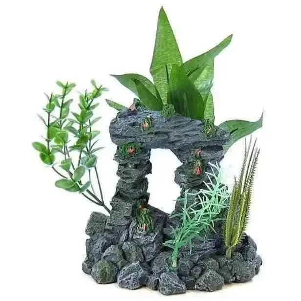 Blue Ribbon Exotic Environments Rock Arch With Plants Medium