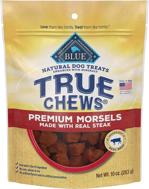 Blue True Chews® Premium Morsels Steak Recipe 10-oz, Dog Treat