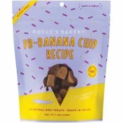 Bocce’s Bakery Peanut Banana Chip Soft and Chewy Dog Treats – 6 Oz
