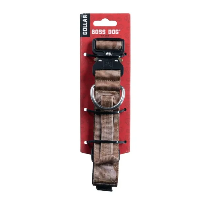 Boss Dog, Boss Dog Tactical Adjustable Dog Collar, Tan Camo, Small, 13-16Inches