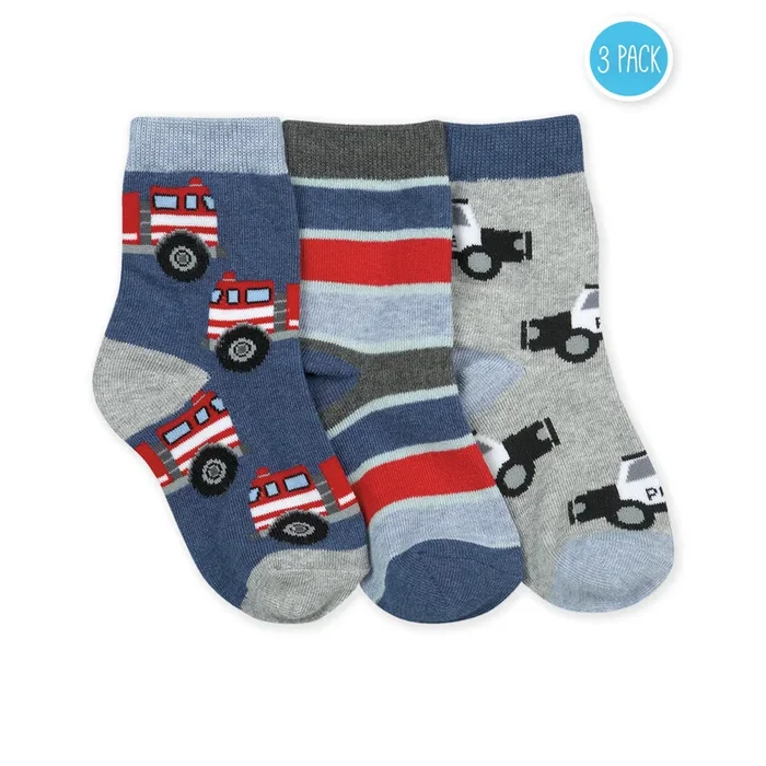 Boys Rescue Vehicles Crew Socks 1166 Pack of 3 Pairs