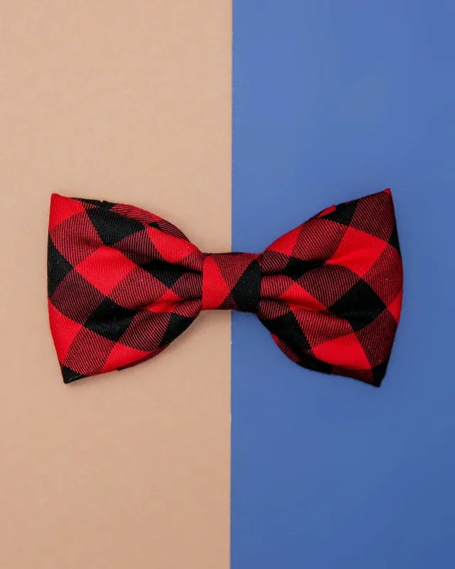 Buffalo Plaid Dog Bow Tie