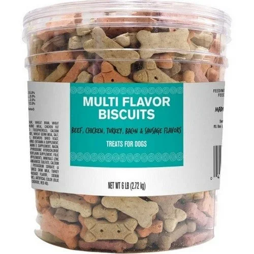 Buttons And Bows, Pet Life Dog Biscuits Barrel, 6 Lbs,Multi-Flavor