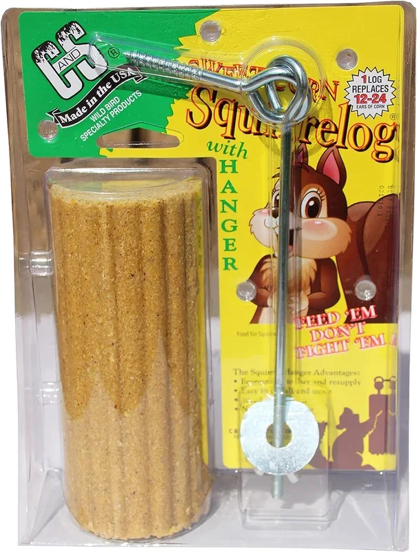 C & S Sweet Corn Squirrellog With Hanger 1-lb, Squirrel Treat