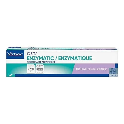 C.E.T. Enzymatic Toothpaste for Dogs & Cats – Beef – 2.5 Oz – 70 Gm