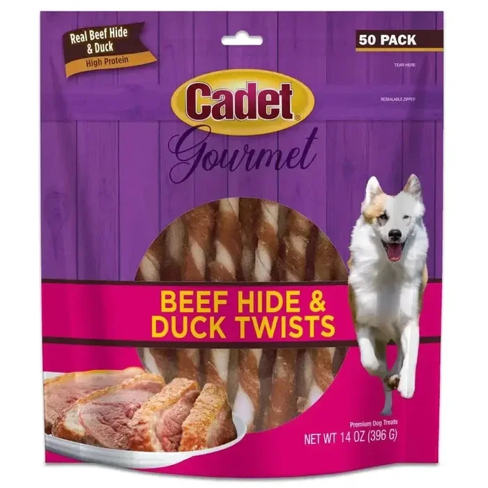 Cadet Gourmet Beef Hide & Duck Dog Twist Sticks