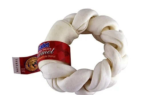 Cadet Gourmet Braided Rawhide Donut Natural Dog Chews – Natural – 5 In