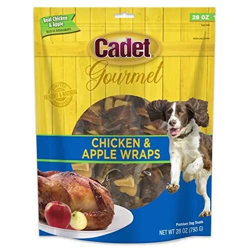 Cadet Gourmet Wraps Natural Dog Treats – Chicken and Apple – 28 Oz