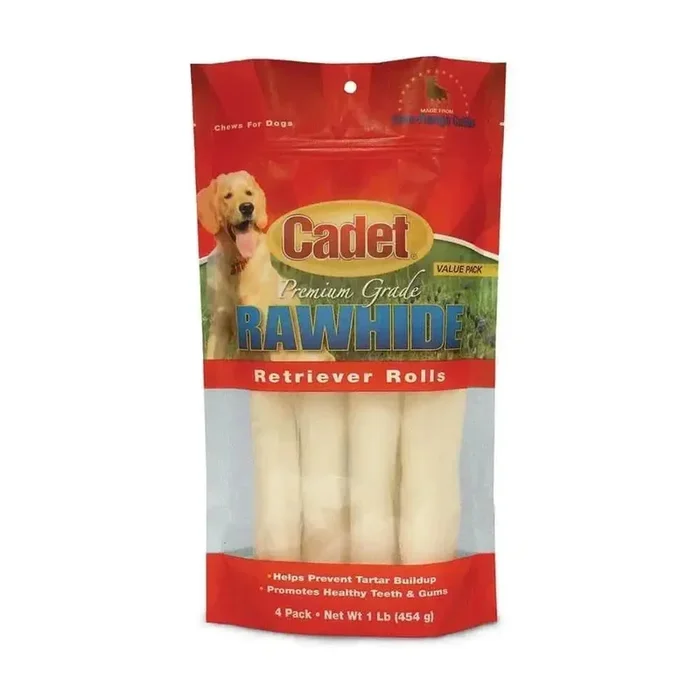 Cadet® Premium Rawhide Retriever Roll Dog Treats 1 Lbs X 4 Count