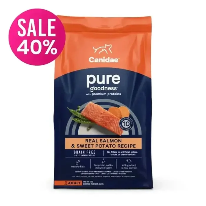 CANIDAE PURE Grain-Free Real Salmon & Sweet Potato Recipe Best Dry Dog Food