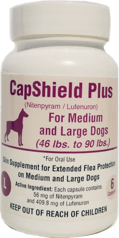 Capshield Plus Flea and Tick Protection Tablets for Dogs – 46 – 90 Lbs – 6 Count