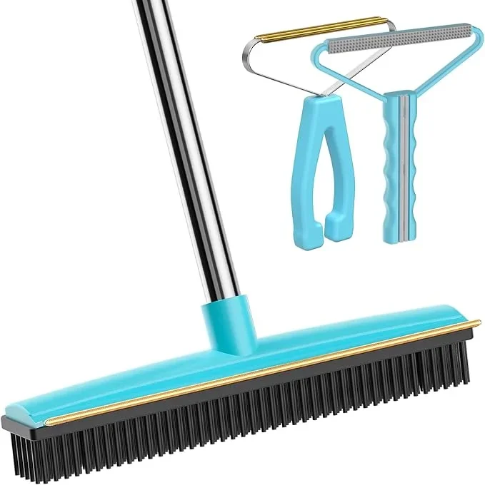 Carpet Rake – 60″ Long Handle Pet Hair Removal with Metal Fabric Edge Design,Carpet Broom,Carpet Rake for Carpets, Rugs,Mats,Couch,Stairs(3 pcs)