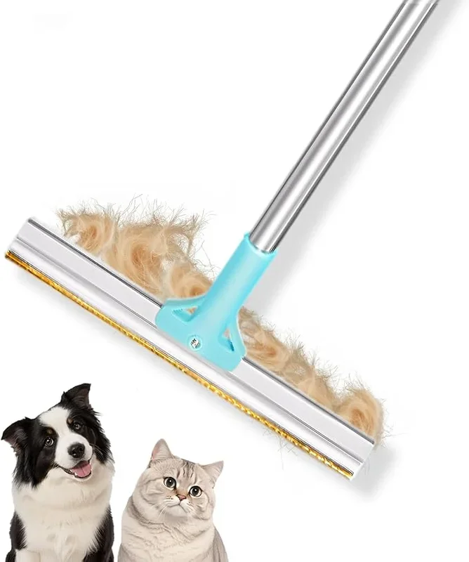 Carpet Rake for Pet Hair Removal, 3-Section Rake to Fluff Matted Rug & Remove Dog Cat Hair, Deep Clean Tool for Stairs, Furniture, Couch & Car Seats, Reusable & Easy Storage