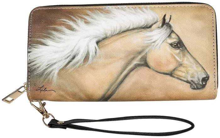 Cartera de mano con correa de muñeca Lila Palomino