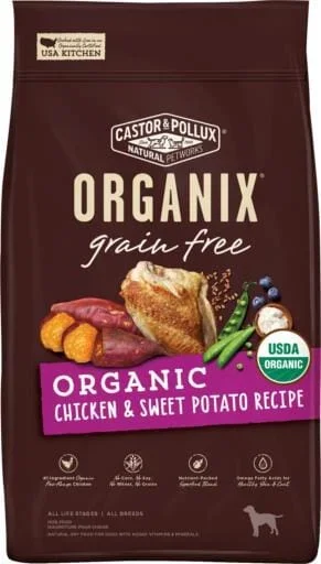 Castor and Pollux Organix Grain-Free Chicken and Sweet Potato Dry Dog Food – 18 Lbs