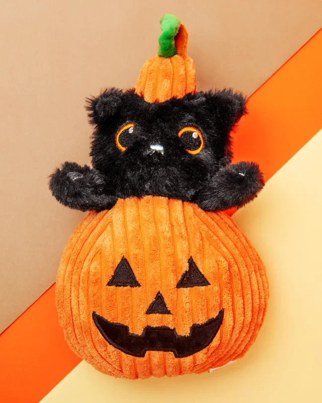Cat-O-Lantern Pumpkin Cat Squeaky & Crinkle Plush Toy