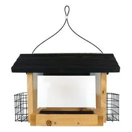 Cedar Hopper Bird Feeder With Suet, 6-Qt.