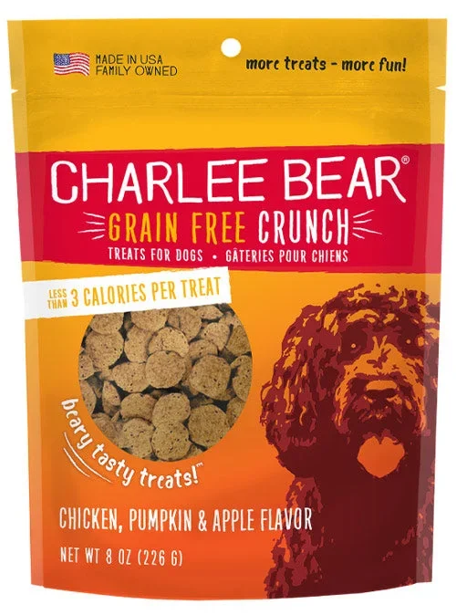 Charlee Bear Chicken, Pumpkin & Apple Grain Free Crunch Dog Treats, 8oz