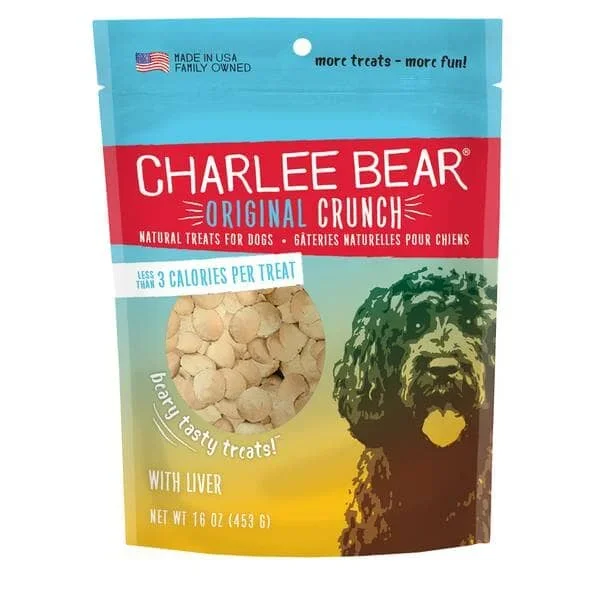 Charlee Bear Original Crunch Soft and Chewy Dog Treats – Chicken Liver – 6 Oz