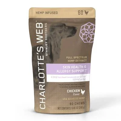Charlotte’s Webb Dog Hemp Skin Healthy Chew – 60 Count