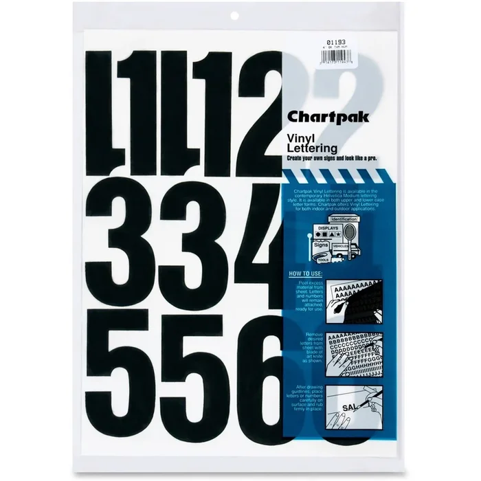 Chartpak Permanent Adhesive Vinyl Numbers – CHA01193