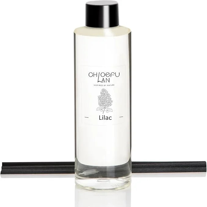 Chloefu LAN Lilac Scented Oil Diffuser Refill 6.76 fl oz Natural Fragrance Oil, Aromatherapy, Home Fragrance, Essential Oils, Oils for Reéd Diffuser, Bathroom Home Decor