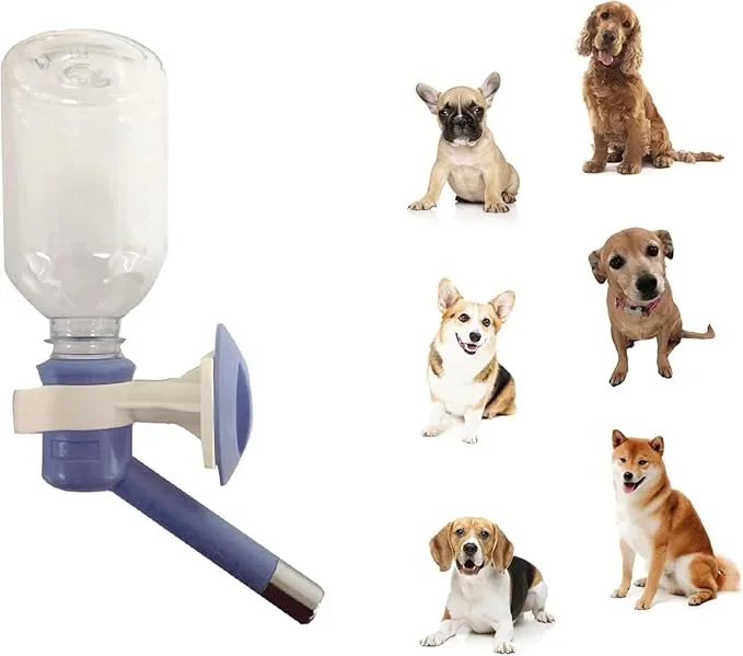 Choco Nose Patented No-Drip Dog Water Bottle/Feeder for Dogs/Cats and Other Small-Medium Sized Animals – for Cages, Crates or Wall Mount. 10.2 Oz. Mess Free Leak-Proof Nozzle 16mm, Blue (C590)