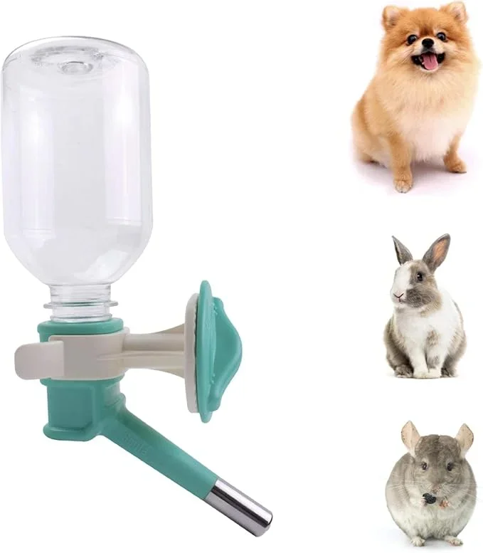 Choco Nose Patented No-Drip Water Bottle/Feeder for Puppies/Toy-Small Breed Dogs/Rabbits/Cats/Chinchillas and Other Small Pets and Animals – for Cages or Crates 10.2 oz. Nozzle 13mm, Aqua (C528)