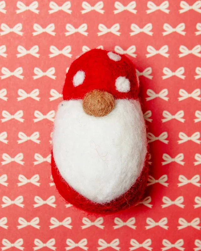 Christmas Gnome Wool Cat Toy