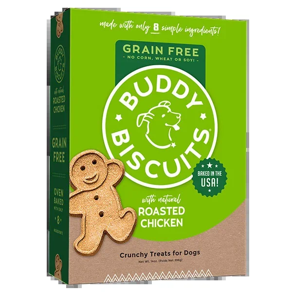 Cloud Star Buddy Biscuits Grain Free Oven Baked Roasted Chicken Crunchy Dog Treats, 14oz