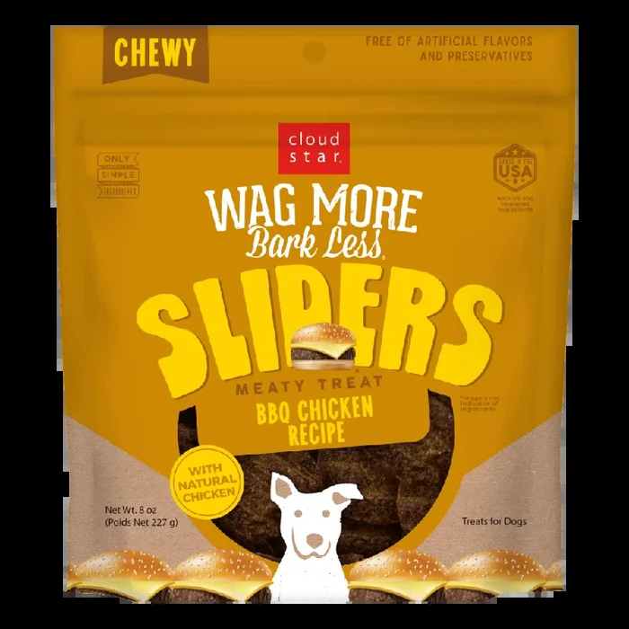 Cloud Star Wag More Bark Less Sliders BBQ Chicken Dog Treats, 8oz