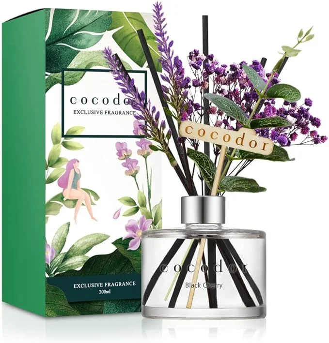 COCODOR Lavender Reed Diffuser/Black Cherry / 6.7oz(200ml) / 1 Pack/Home Decor & Office Decor, Fragrance and Gifts