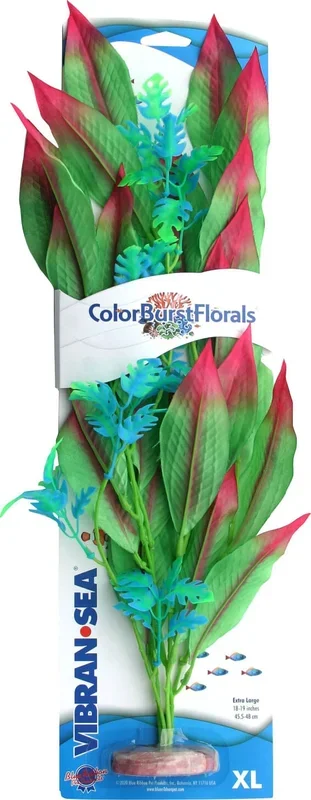 Colorburst Florals Amazon Sword Silk Style Plastic Aquarium Plant – Green – Extra Large