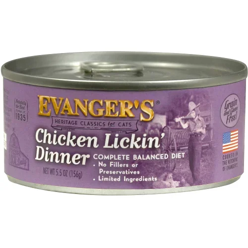 Comida húmeda para gatos Evanger’s All Life Stages Classic Chicken Lickin’ Dinner de 5.5 oz