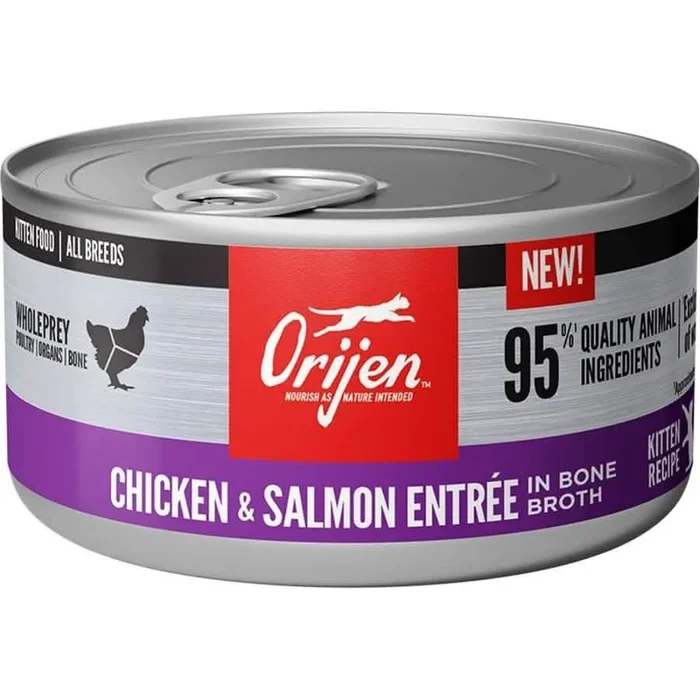 Comida húmeda para gatos Orijen con pollo y salmón para gatitos
