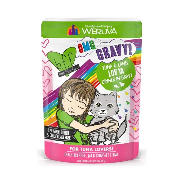 Comida húmeda para gatos Weruva en bolsita BFF OMG Luv Ya Cena de atún y cordero en salsa
