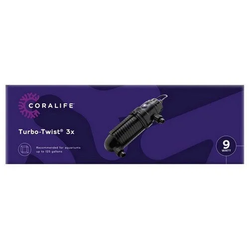 Coralife, Coralife Turbo-Twist UV Sterilizer, 3X, 9 Watt, Up To 125 Gallons