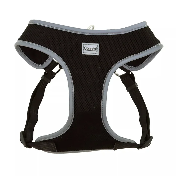 Costal Comfort Soft Reflective Wrapping Adjustable Dog Harness – Large 1″ x 28-36″ – 50-80lbs – Black