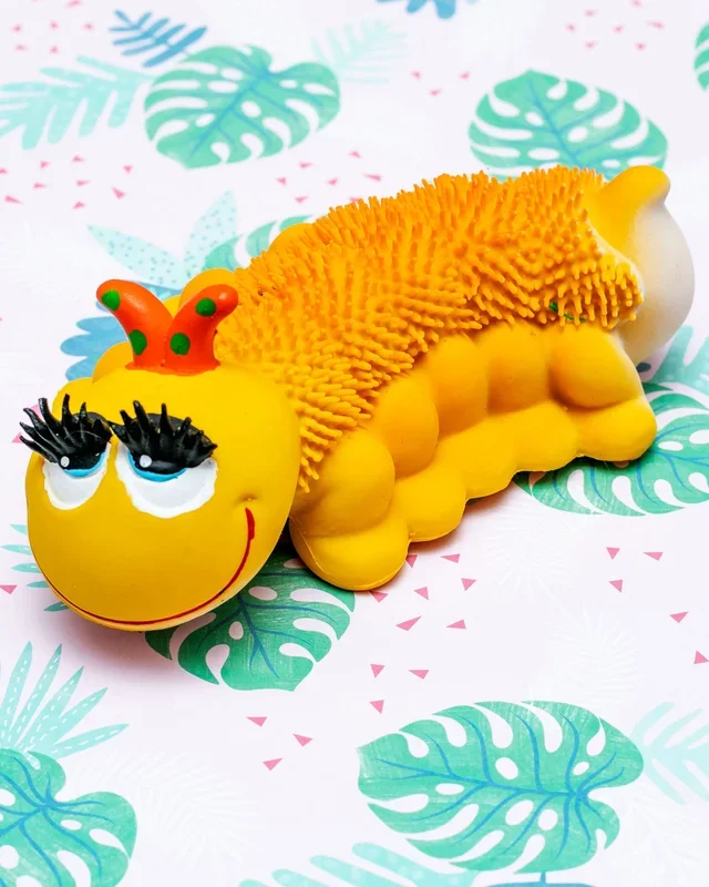Cutie Caterpillar Soft Squeaky Latex Dog Toy